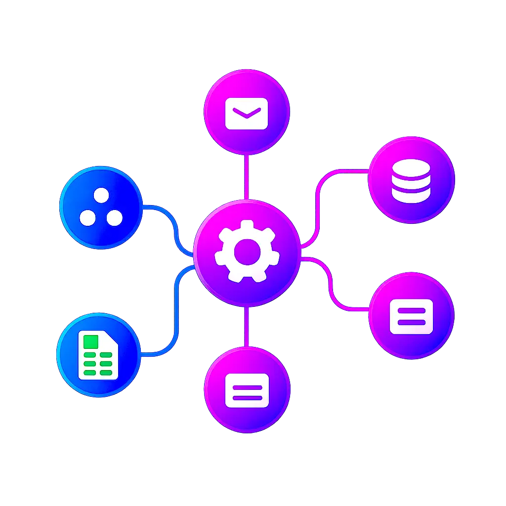 Solutions d'automatisation des processus métier pour entreprises - robots et engrenages symbolisant l'efficacité