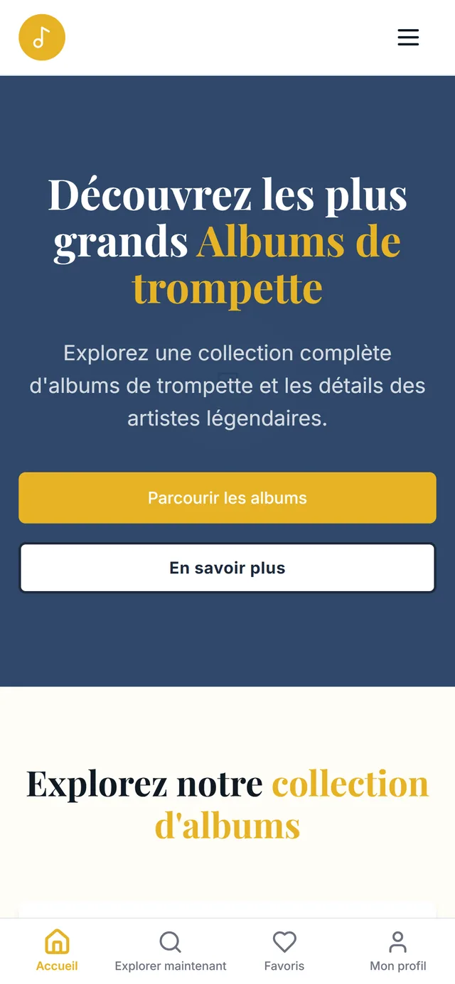 Trumpet Trove Explorer sur mobile